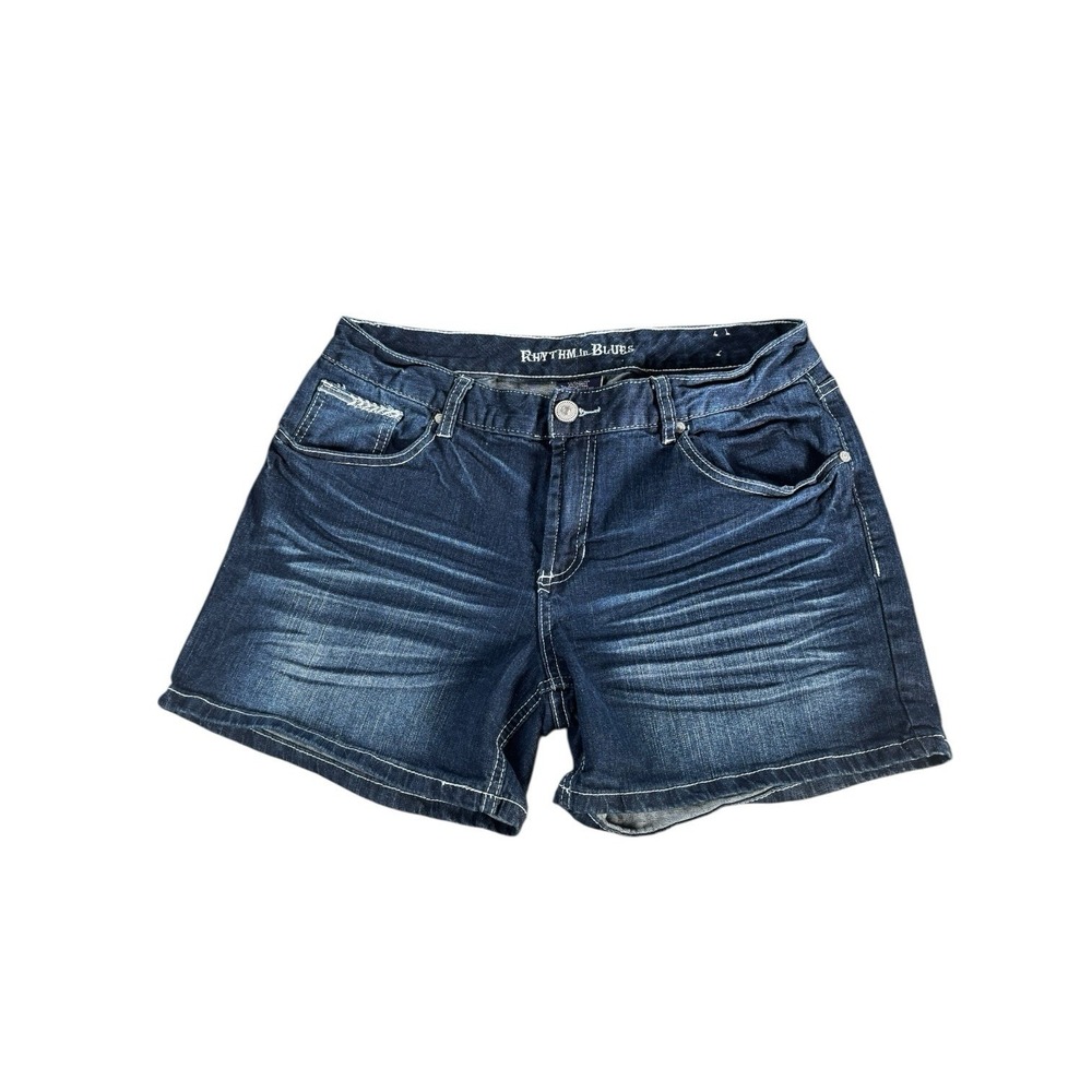 Rhythm In Blues Shorts Womens 12 Blue Denim Casual Outdoor Preppy Rhinestones‎